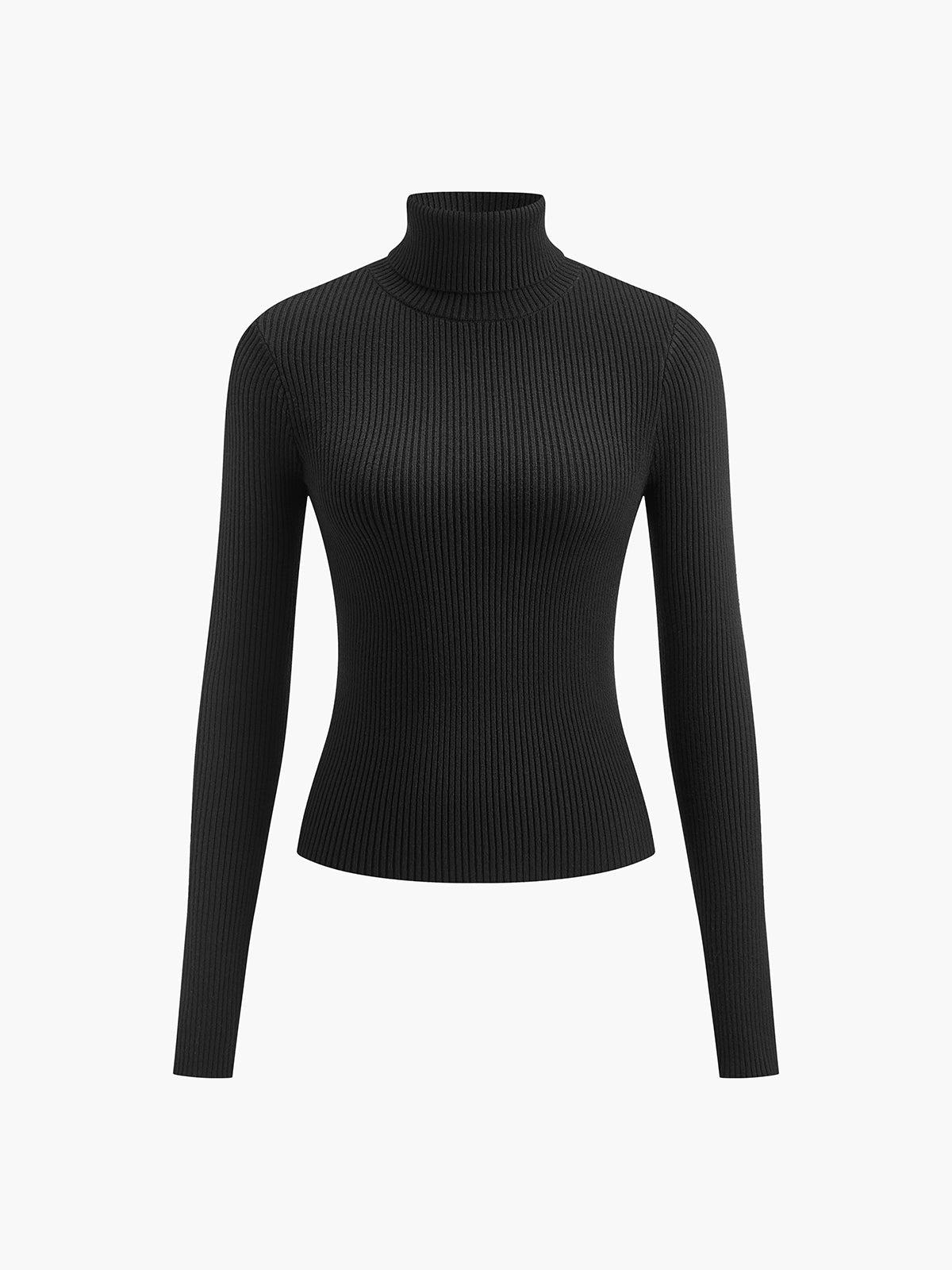 Sleek Fit Turtleneck Slim Knit Top