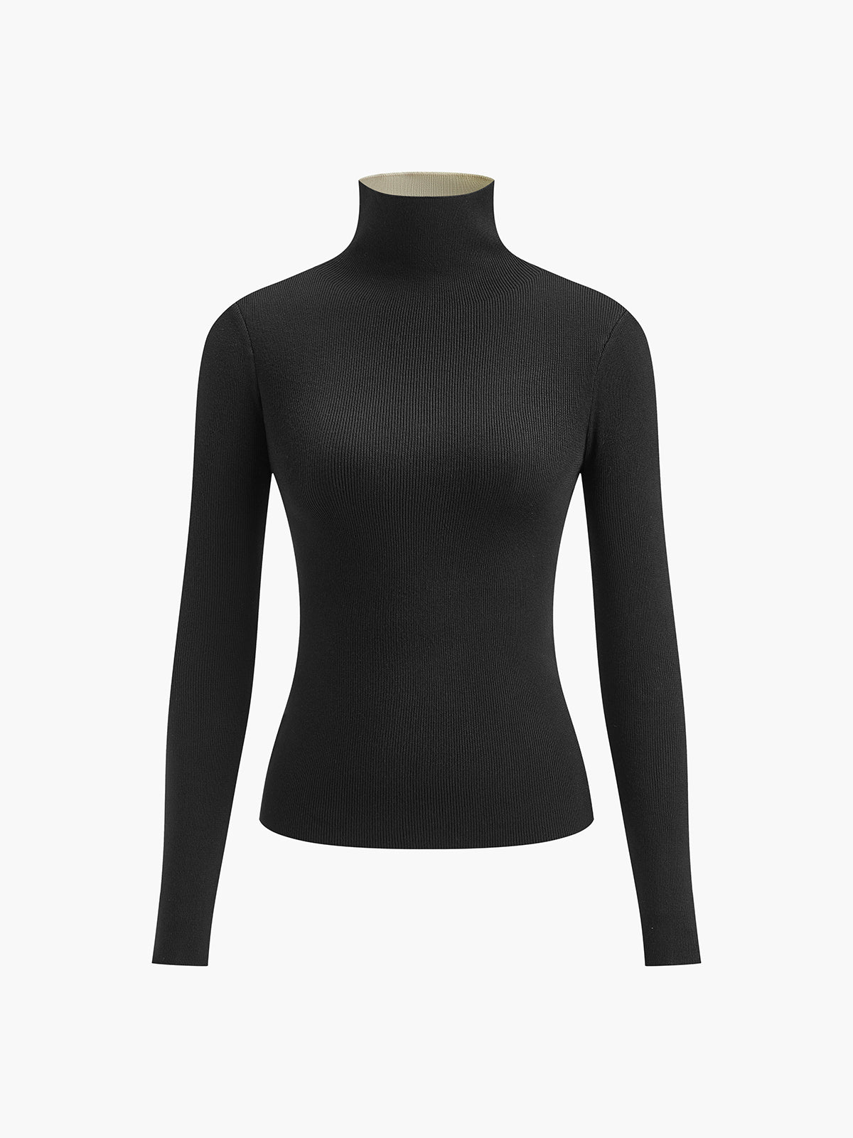 Eva Two Tone Chic Long Sleeve Knit Top