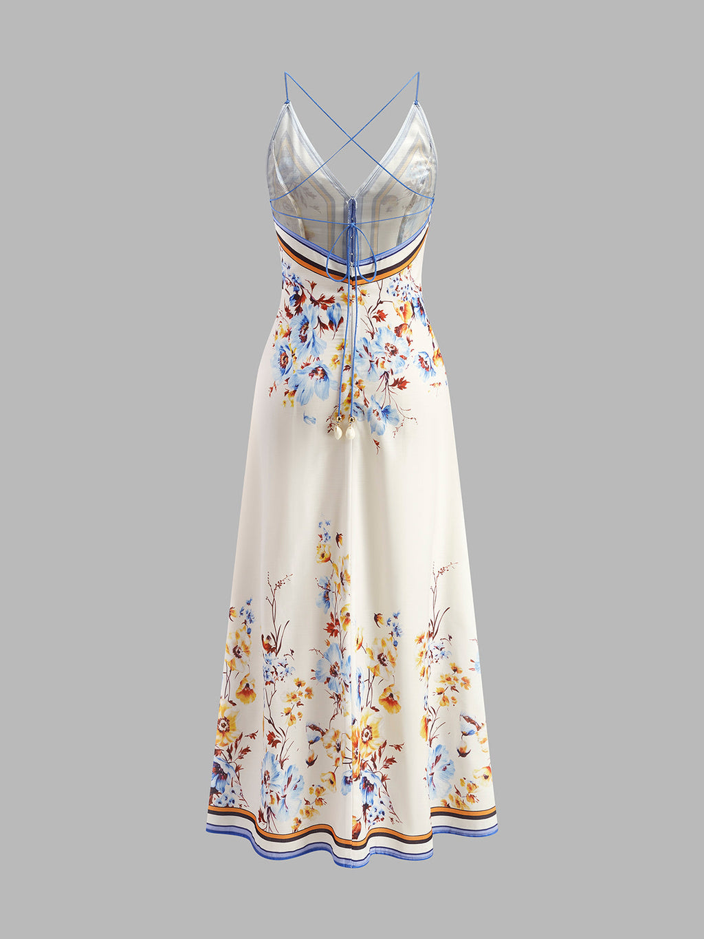Bloom & Flow Floral Printed Halter Long Dress