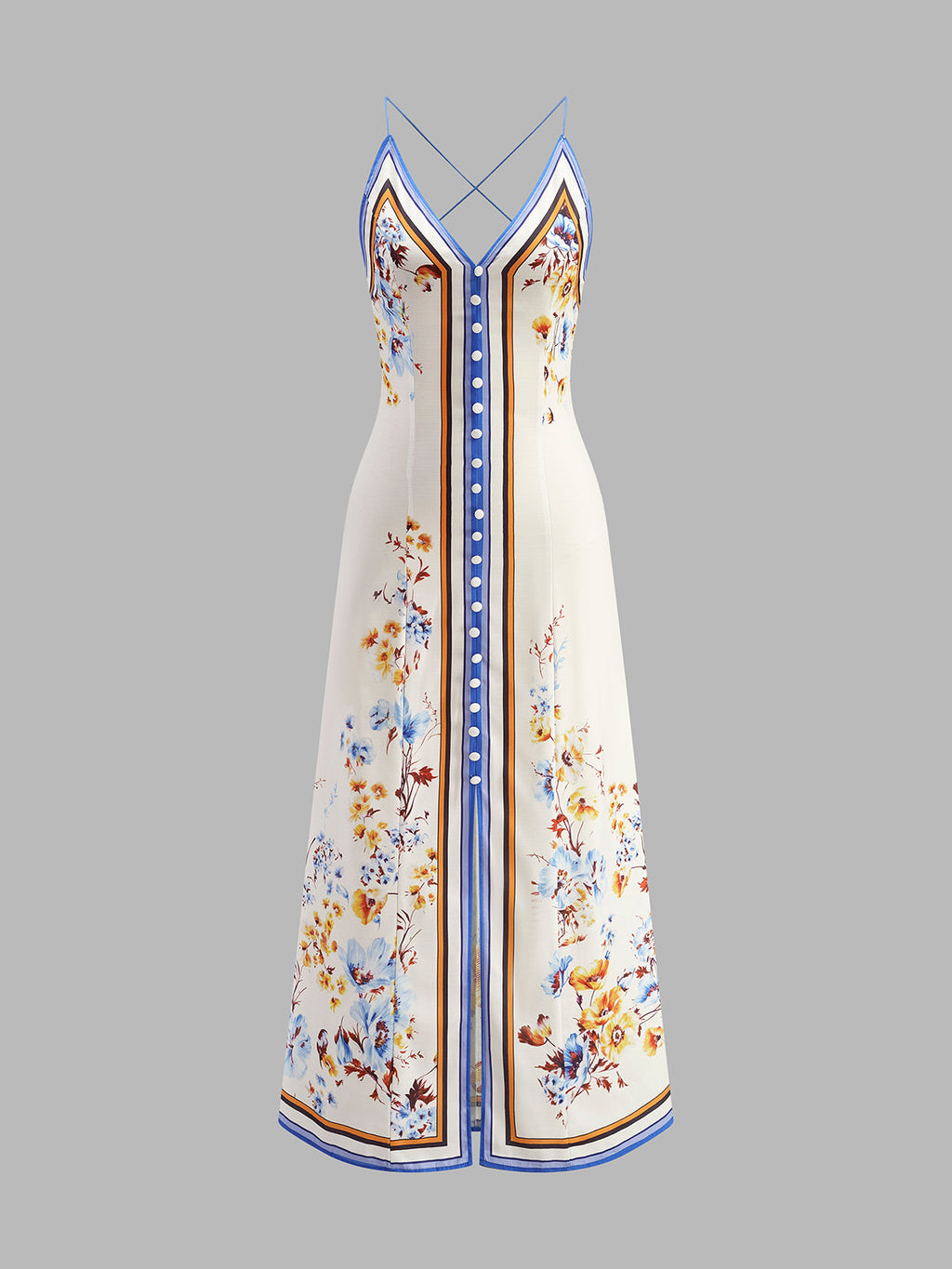 Bloom & Flow Floral Printed Halter Long Dress