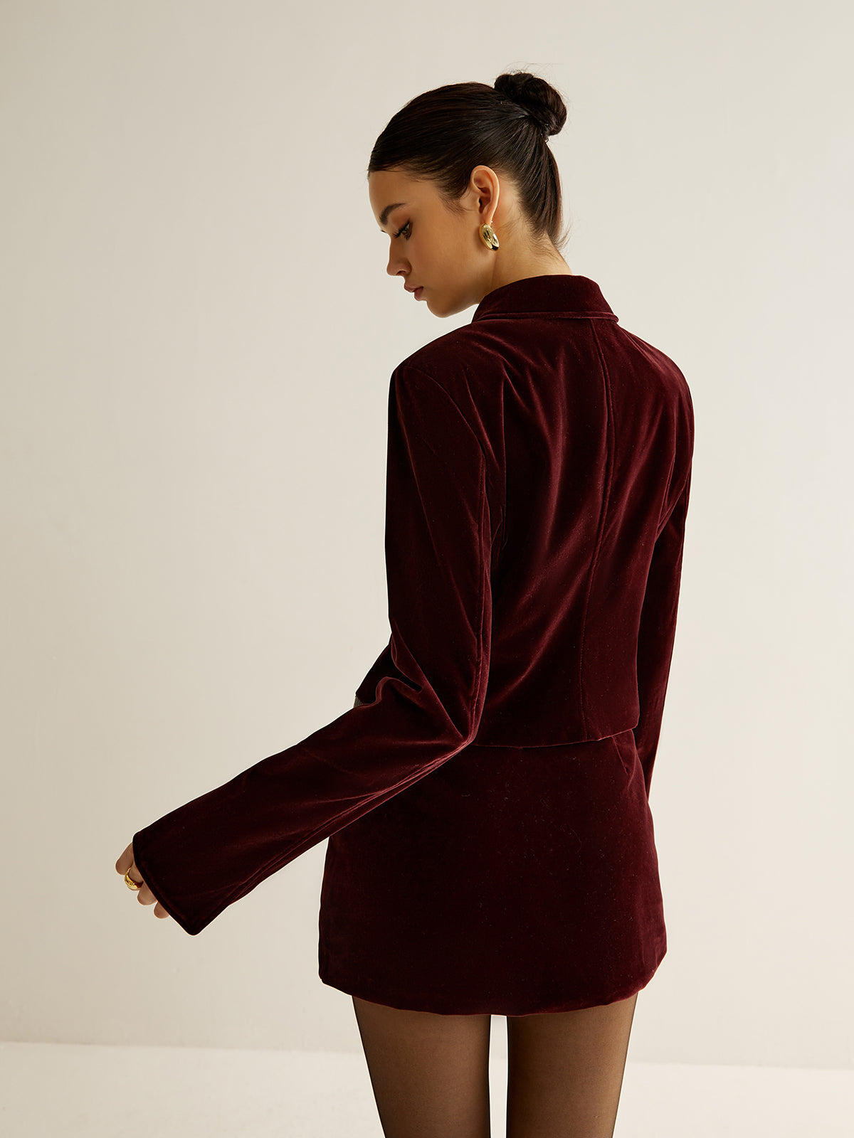 After Hours Velvet Lapel Short Blazer