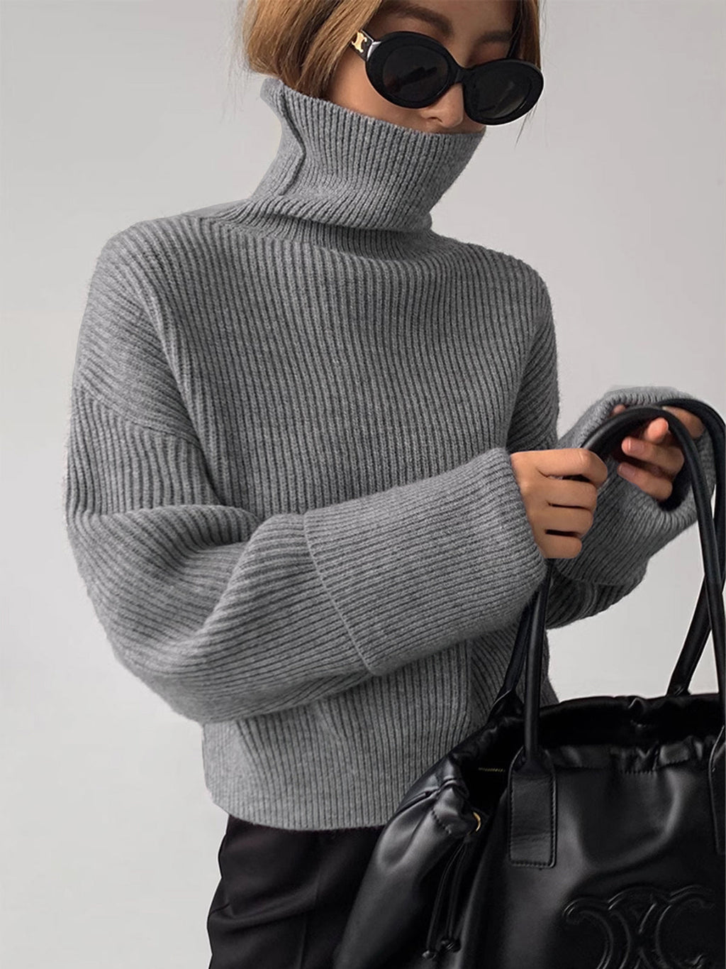 Warm Embrace Turtleneck Ribbed Sweater