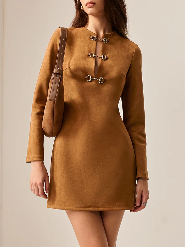 Her Moment Suede Short Dress