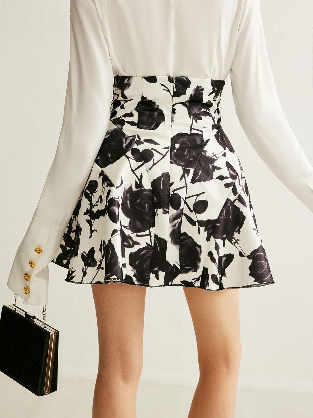 Wildflower Button-Detail Floral Print Skirt
