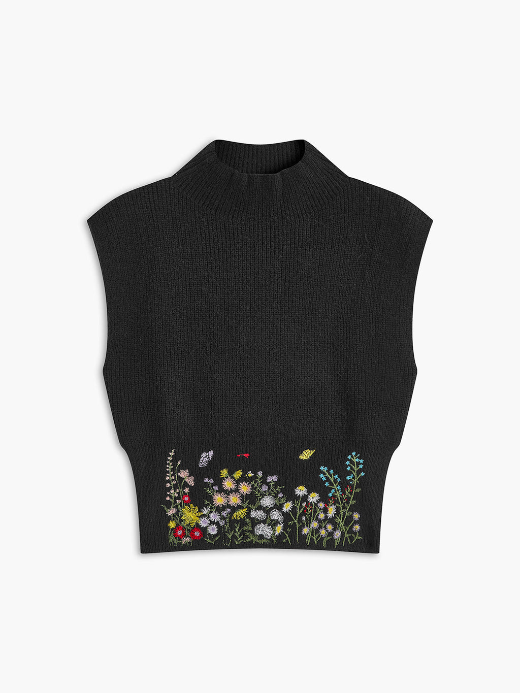 Garden Party Embroidery Floral Sweater Vest