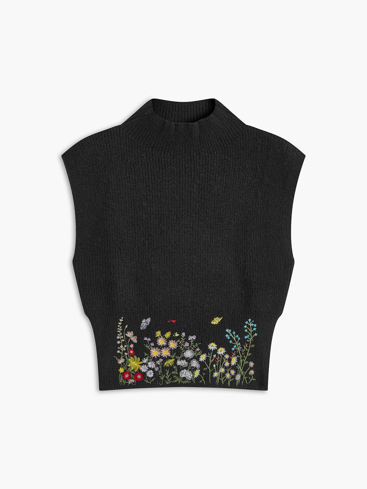 Garden Party Embroidery Floral Sweater Vest