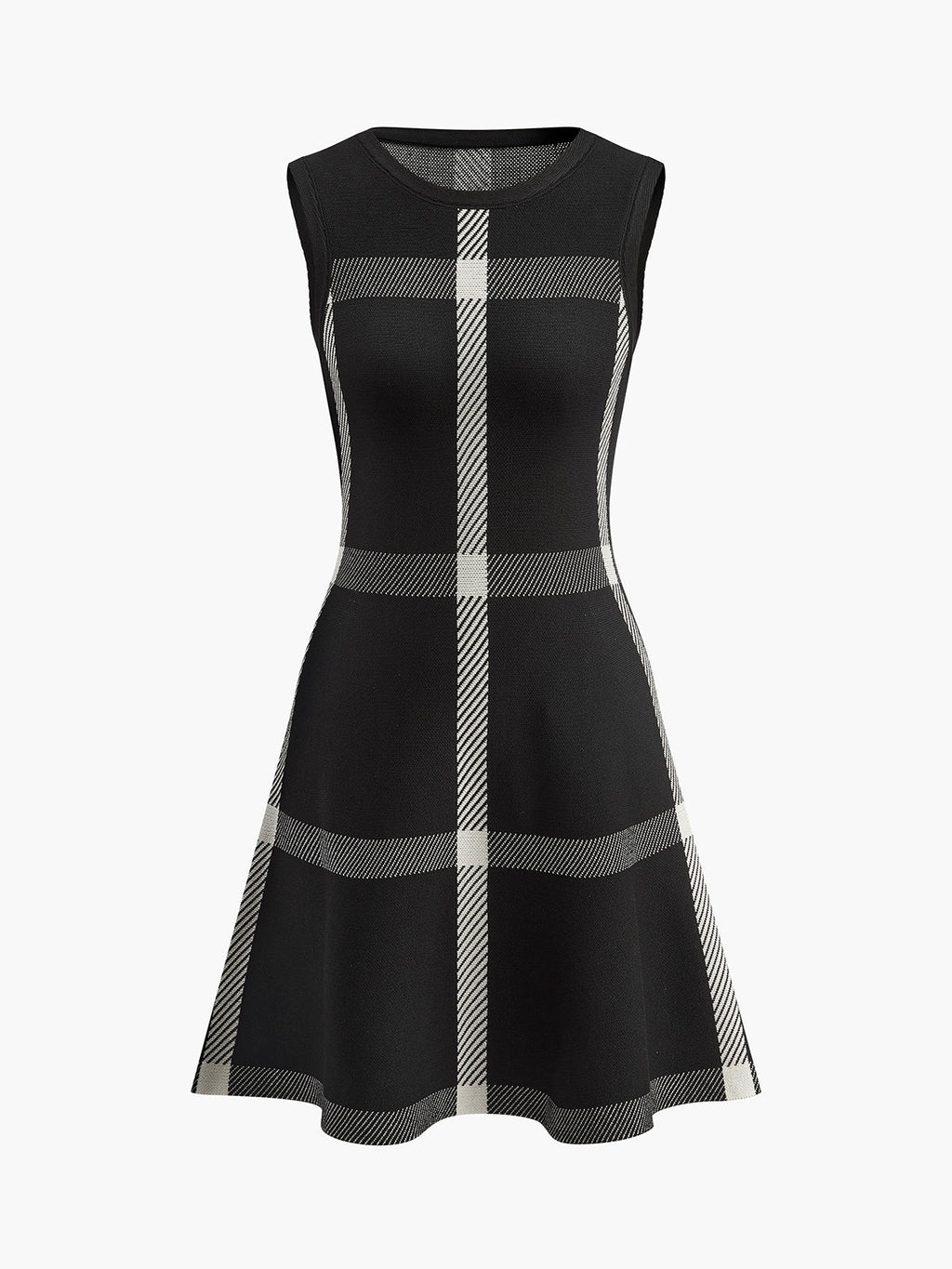 Retro Mood Checked Knit Tank Dress
