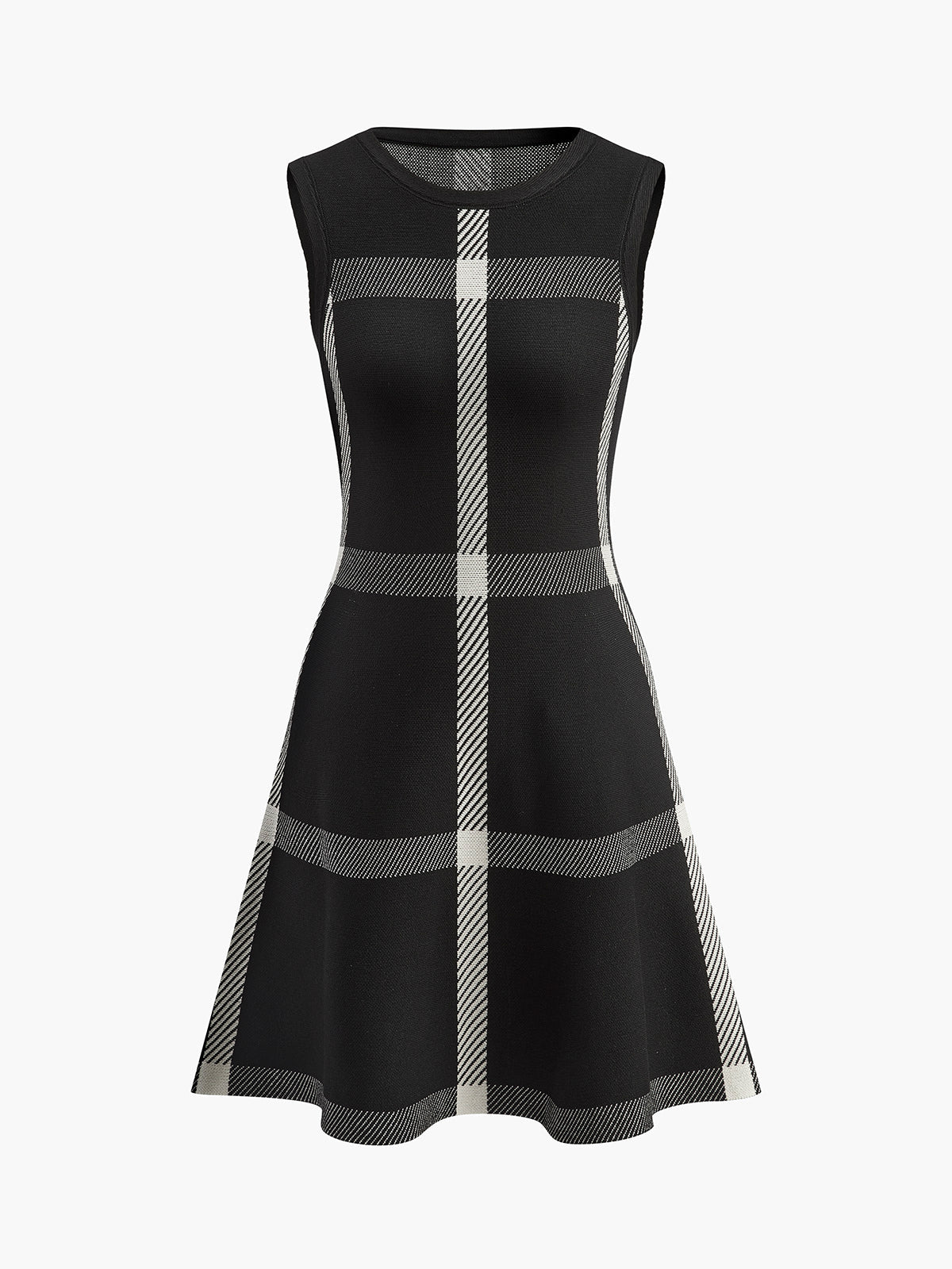 Retro Mood Checked Knit Tank Dress