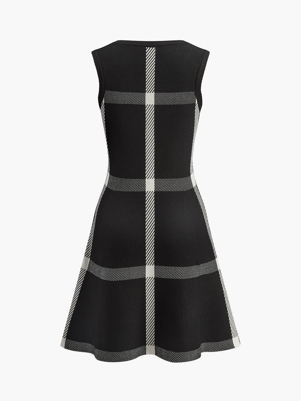 Retro Mood Checked Knit Tank Dress