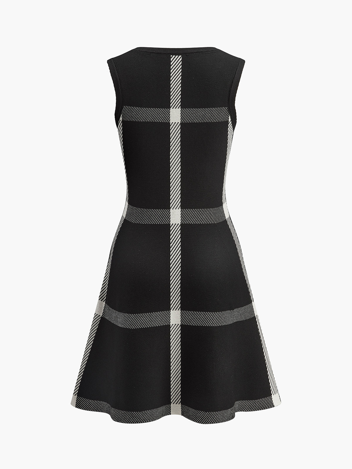 Retro Mood Checked Knit Tank Dress