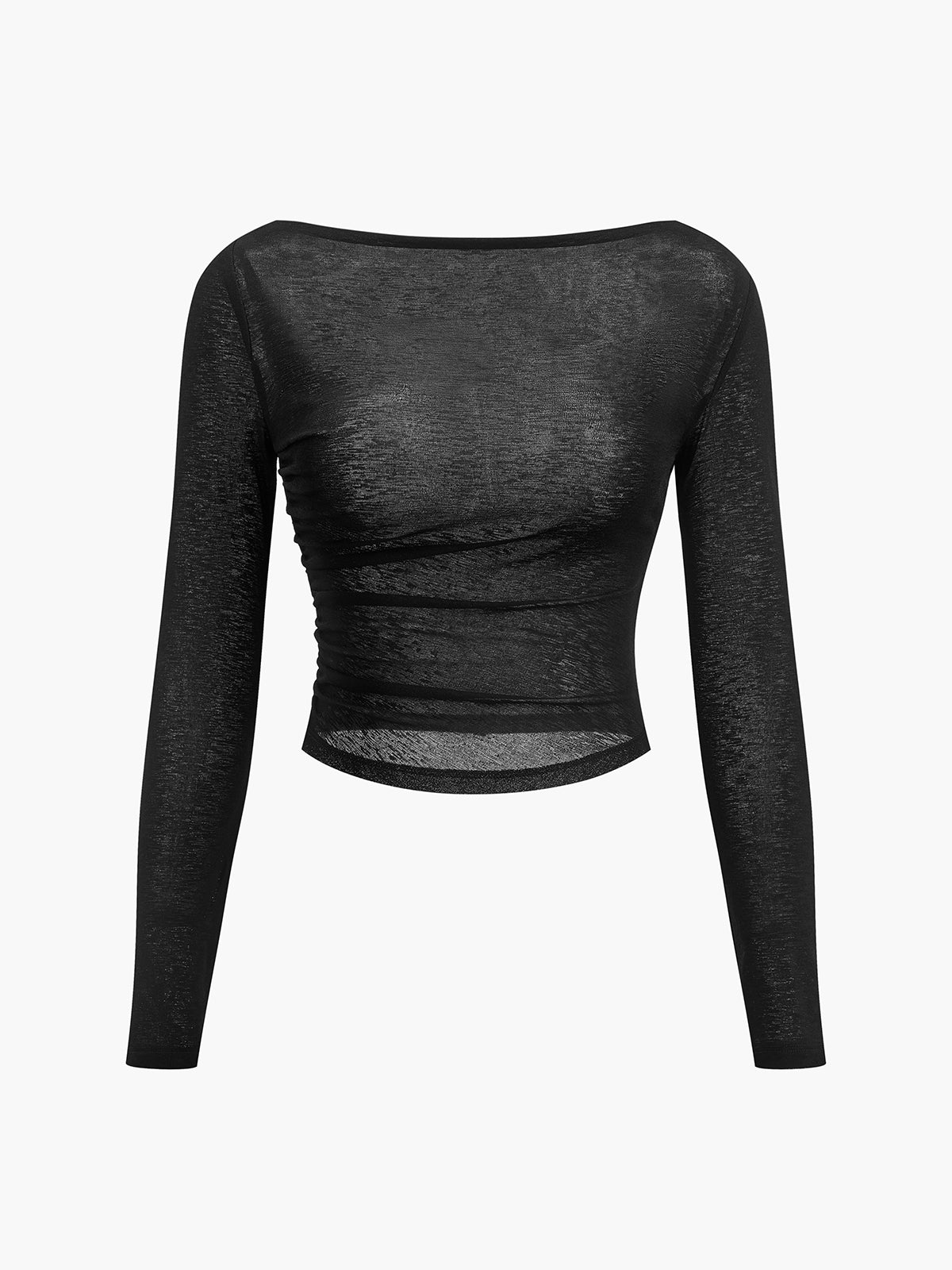 Donna Straight Neck Jersey Top