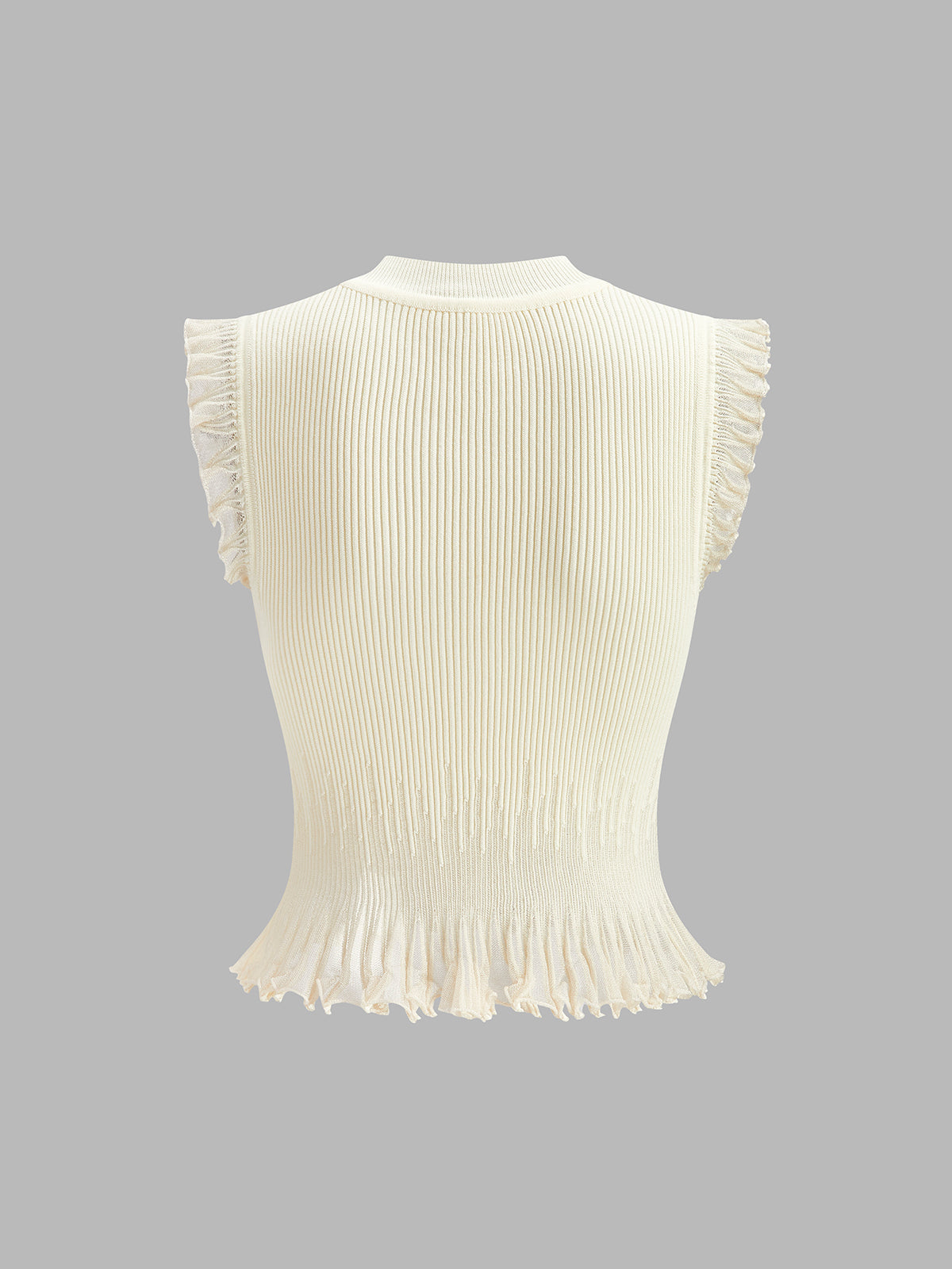 Soft Landing Ribbed Knit Ruffle Top