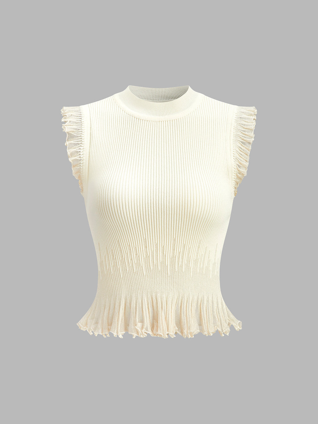 Soft Landing Ribbed Knit Ruffle Top