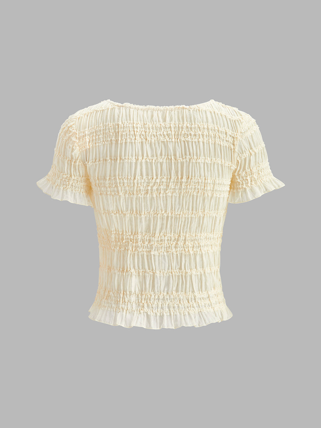 Petal Semi-Sheer Ruffled Crop Top & Skirt Set