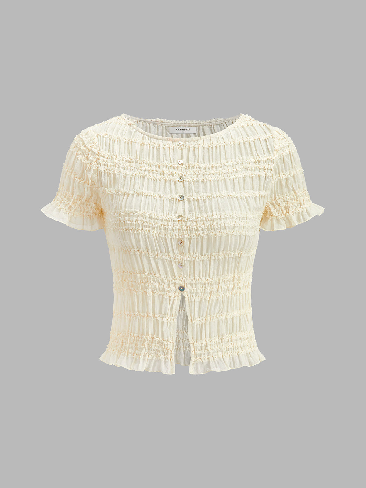 Petal Semi-Sheer Ruffled Crop Top & Skirt Set