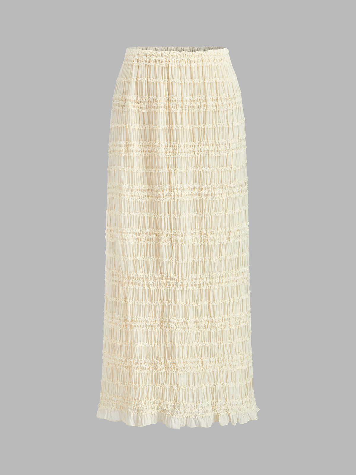 Petal Semi-Sheer Ruffled Crop Top & Skirt Set