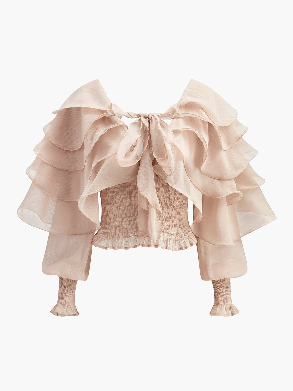 Whisper Semi-Sheer Ruffle Backless Top