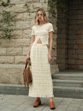 Petal Semi-Sheer Ruffled Crop Top & Skirt Set