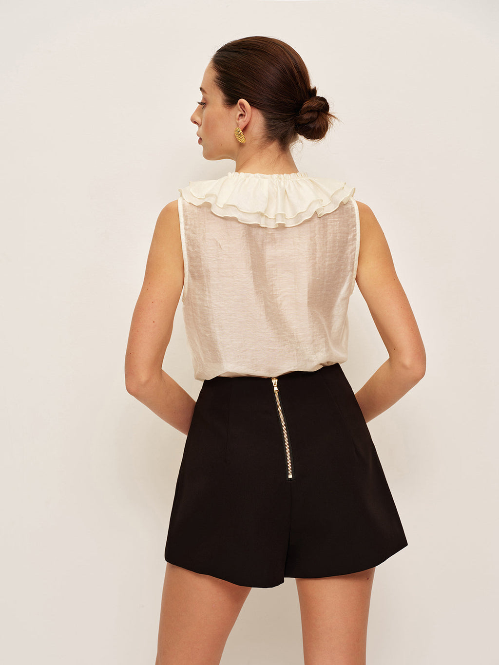 The Uptown High-Waist Chic Button Shorts