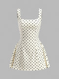 North West Polka Dot Lace-Up Dress