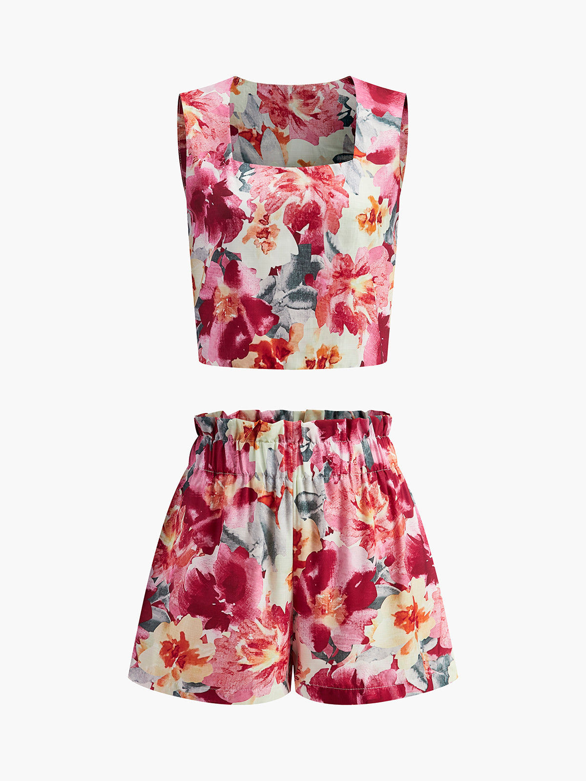 Wildflower Sleeveless Floral Print Shorts Set
