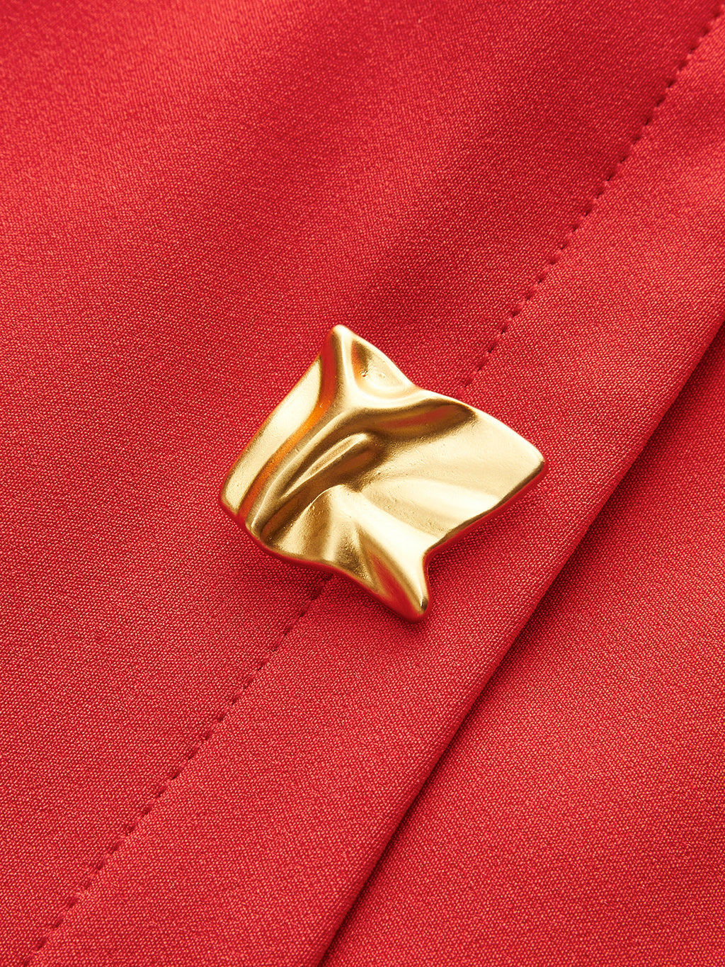 Gilded Pleat Metal-Button Tank Dress