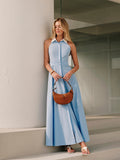 Dutchess Button Sleeveless Collar Dress