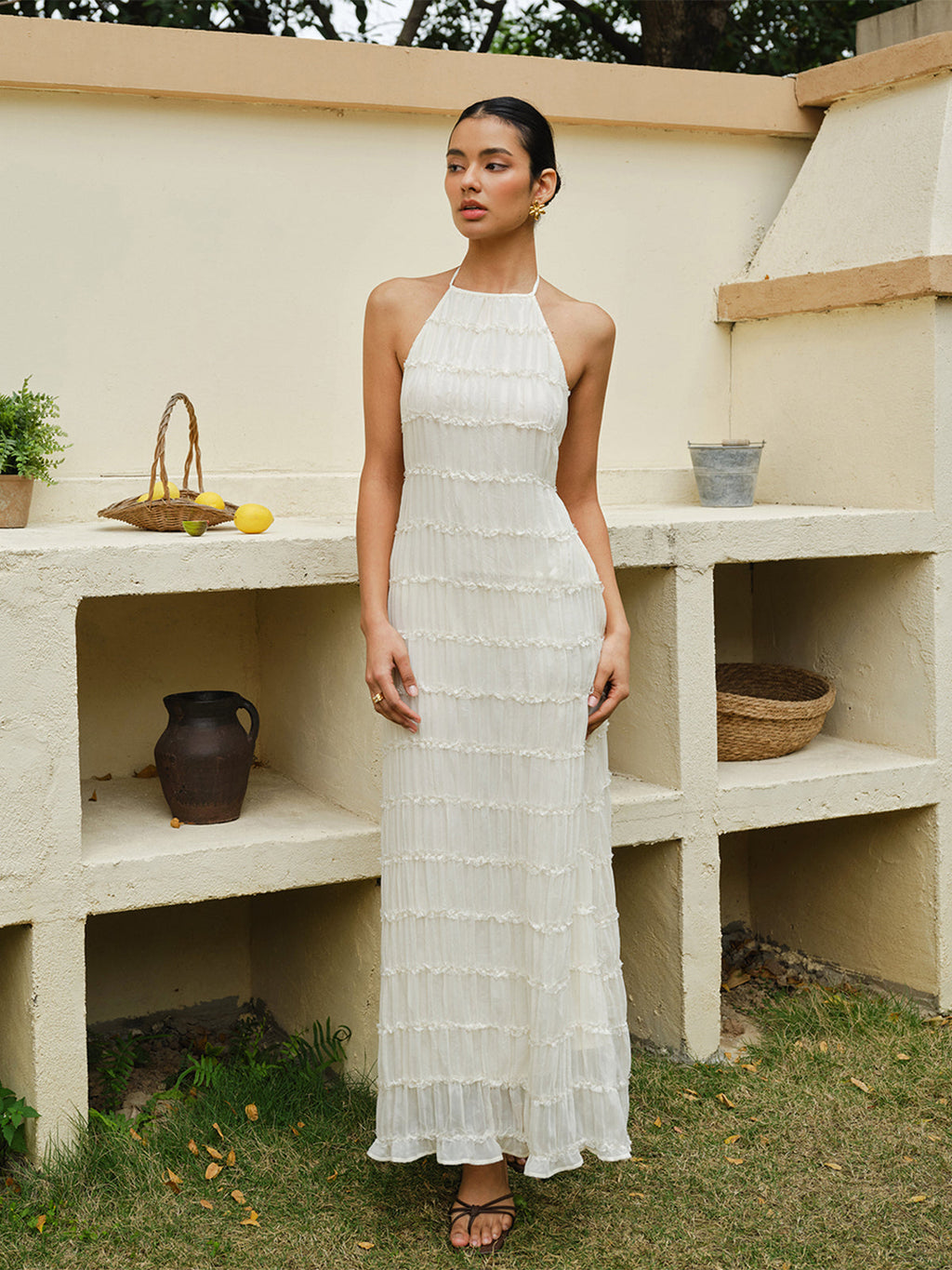 Sally Halter Ruffled Dress
