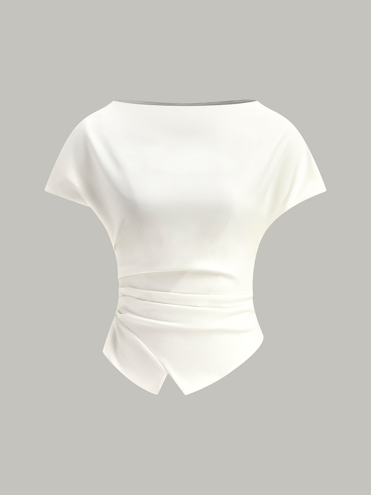 Effortless Asymmetric Hem Ruched T-Shirt
