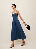 Denim Sweetheart Chic Collar Dress