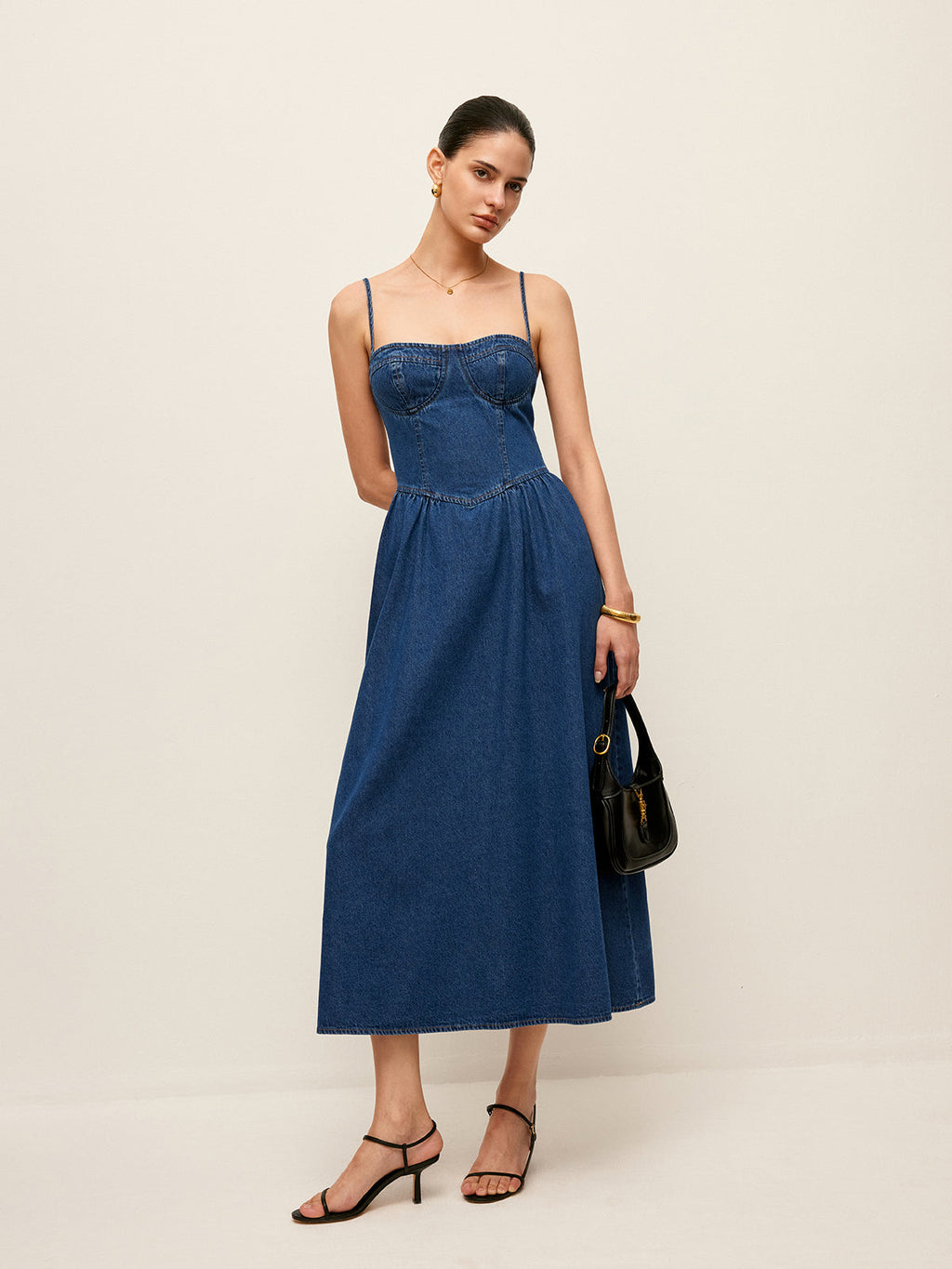 Denim Sweetheart Chic Collar Dress