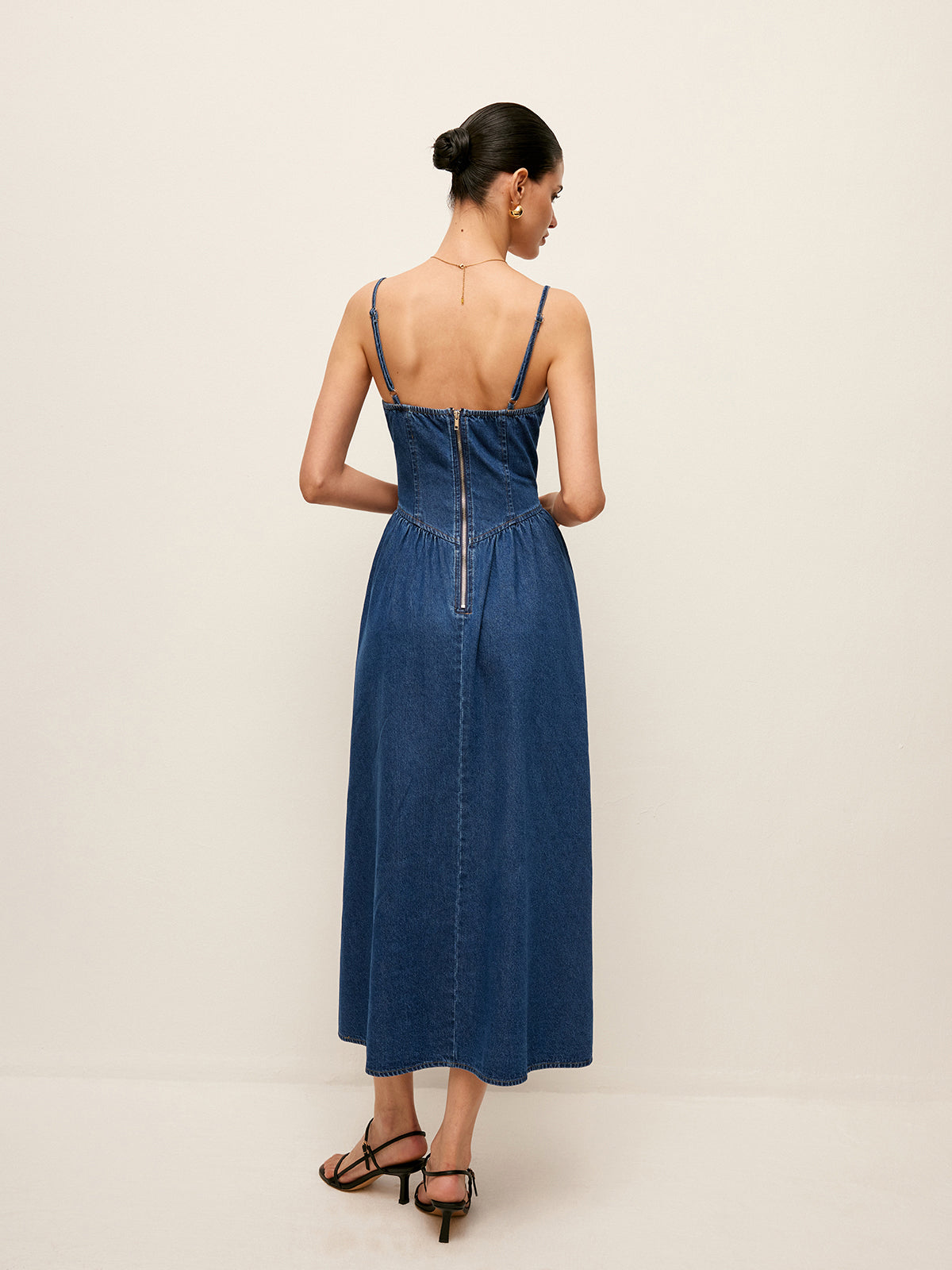 Denim Sweetheart Chic Collar Dress