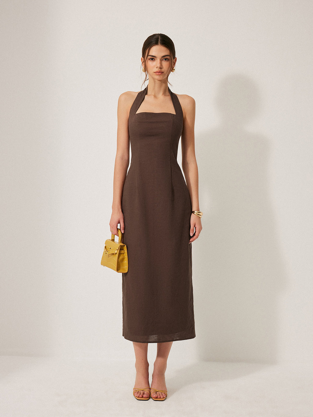 Sun Kissed Halter Backless Split Dress