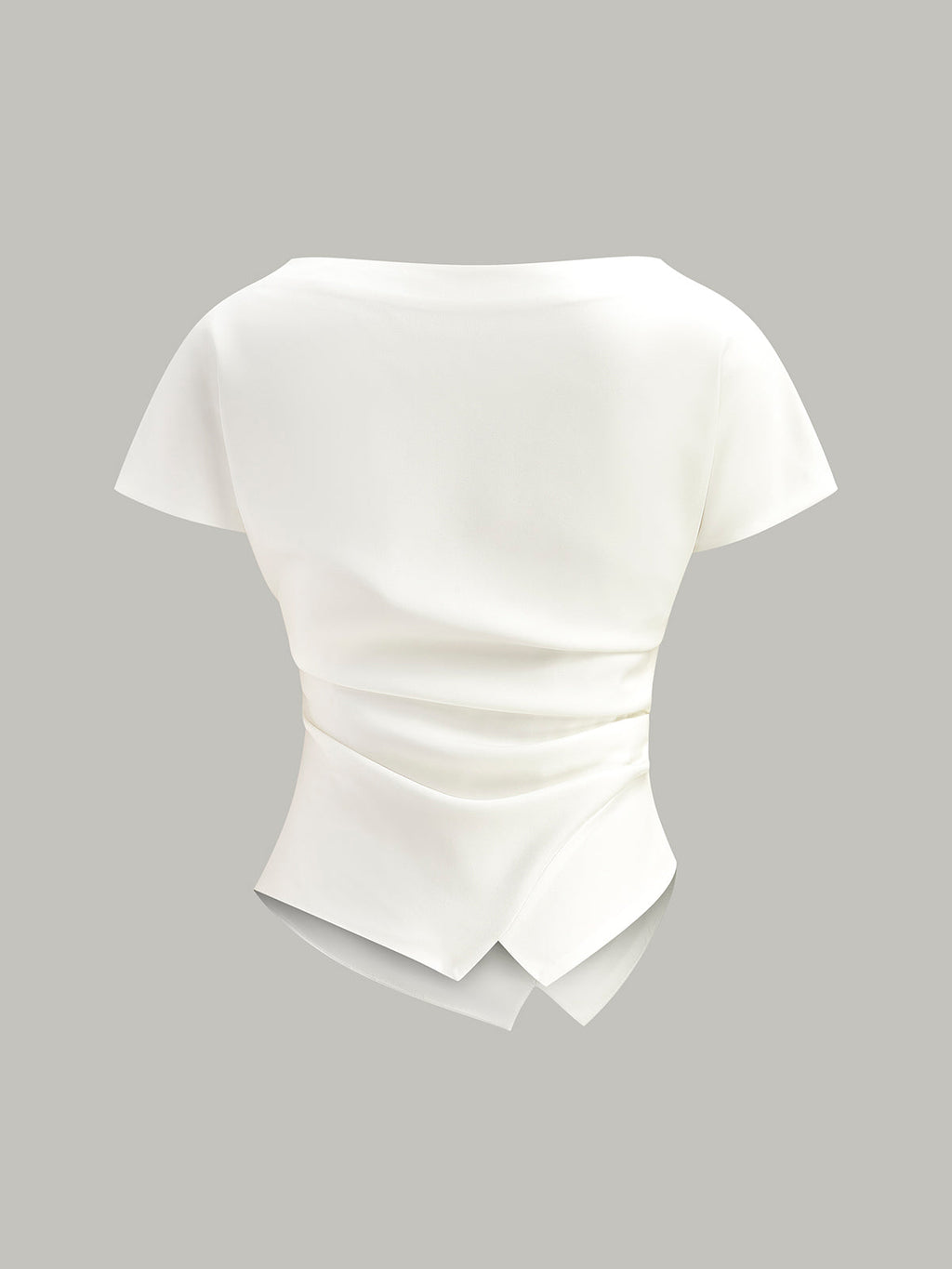 Effortless Asymmetric Hem Ruched T-Shirt