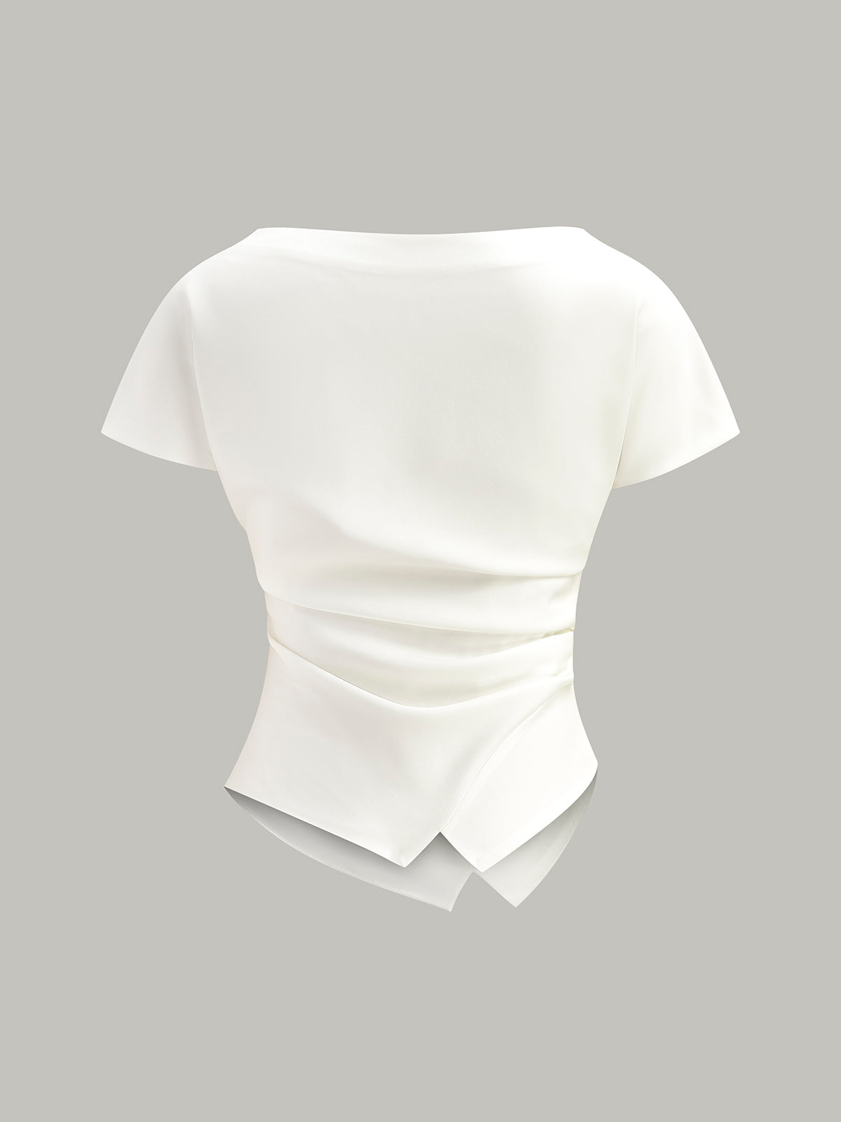 Effortless Asymmetric Hem Ruched T-Shirt
