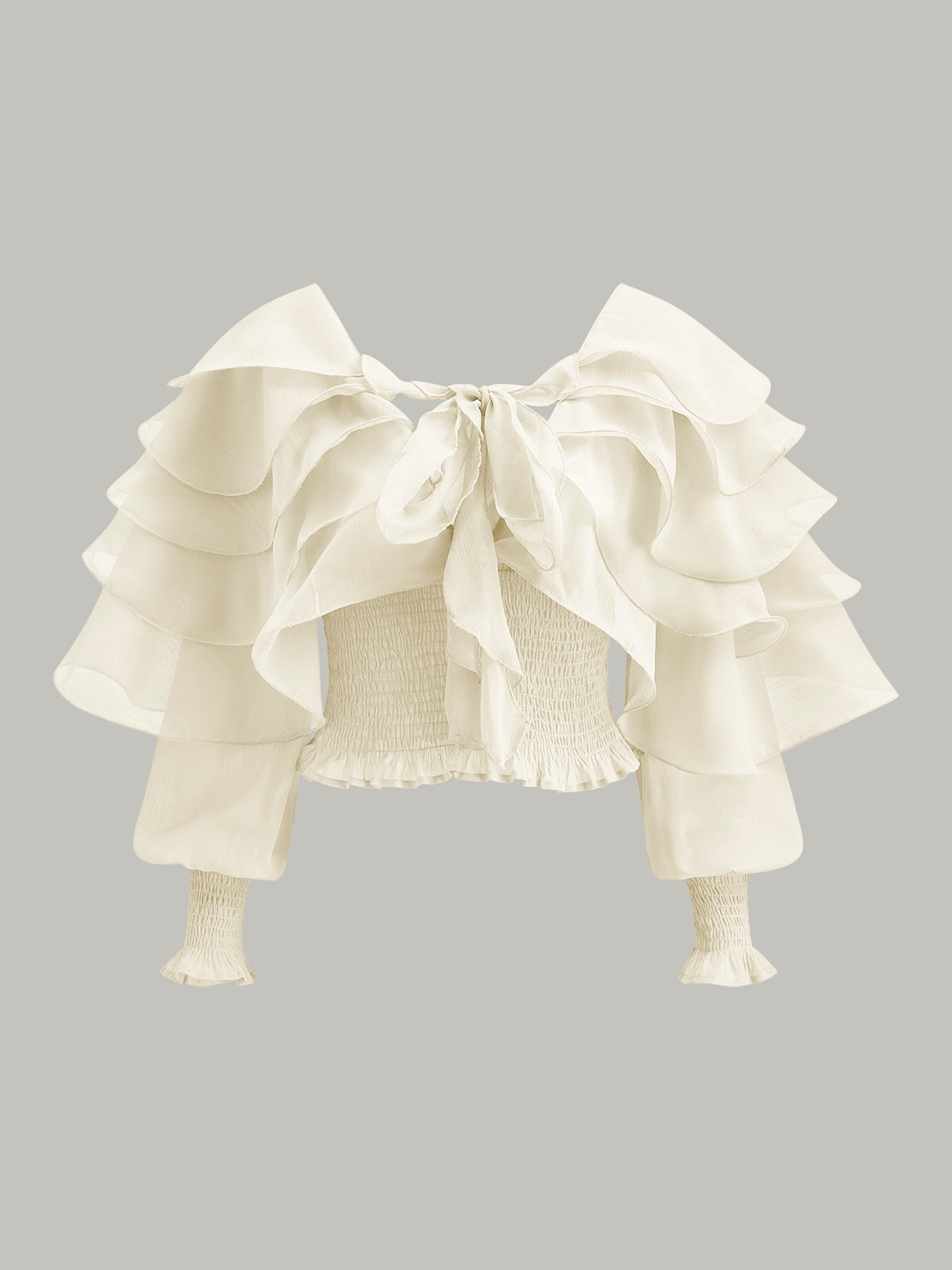 Whisper Semi-Sheer Ruffle Backless Top