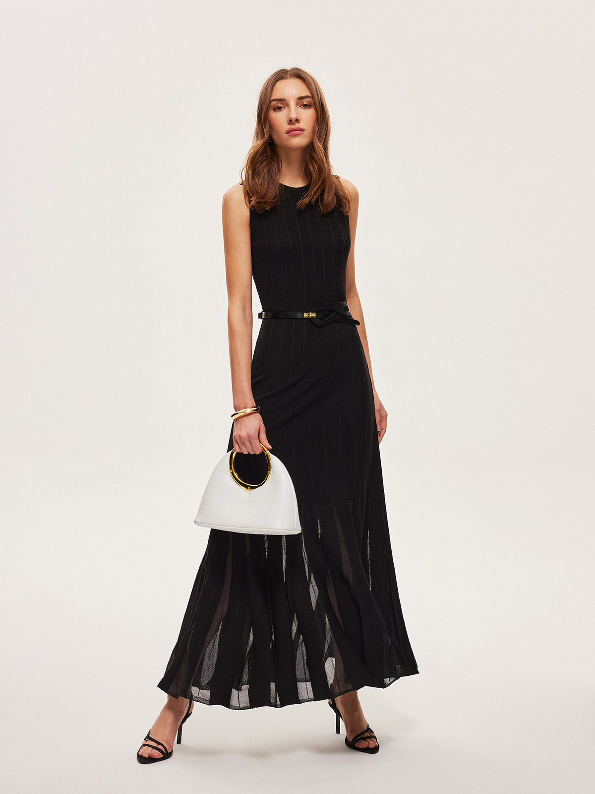 Free Flow Elegant Mesh Flared Dress