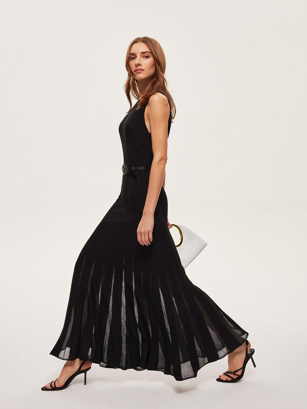 Free Flow Elegant Mesh Flared Dress