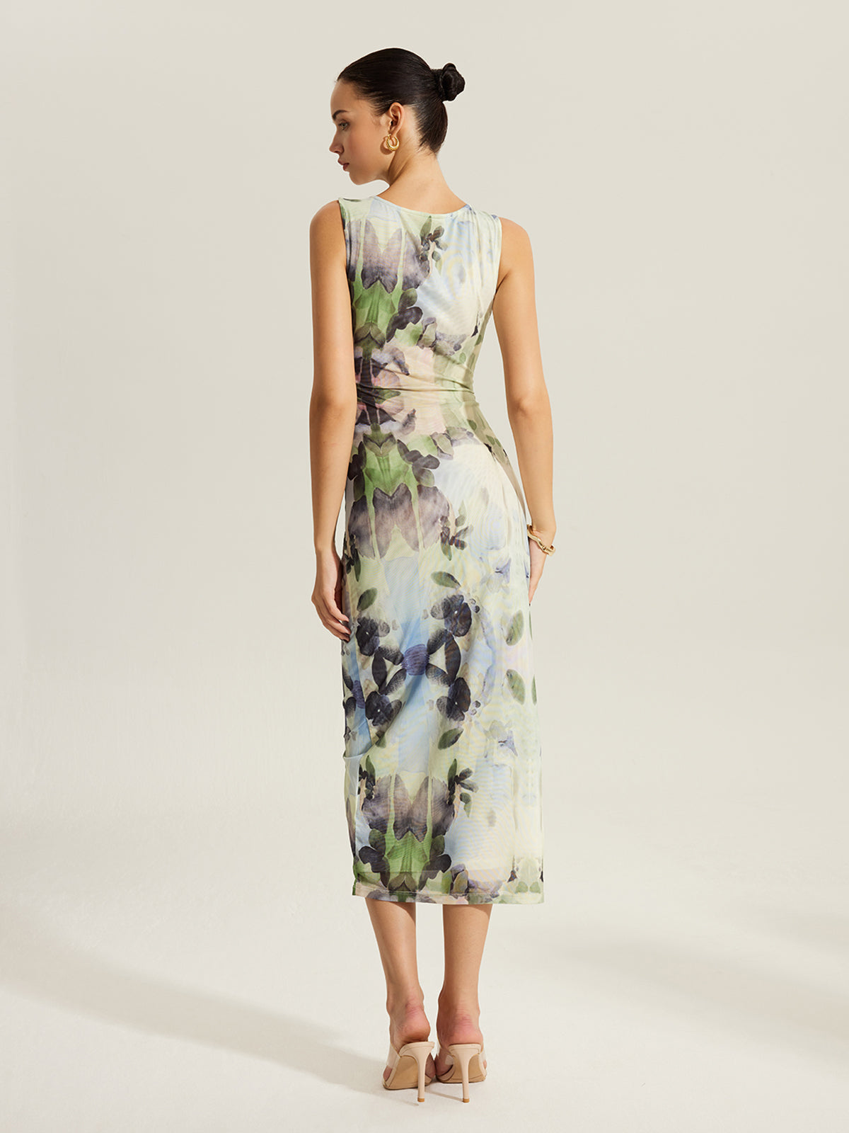 Soft Era Floral Sleeveless Mesh Dress