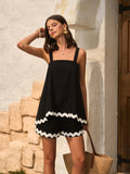 Shore Thing Cotton & Linen Wavy Trim Top & Shorts Set