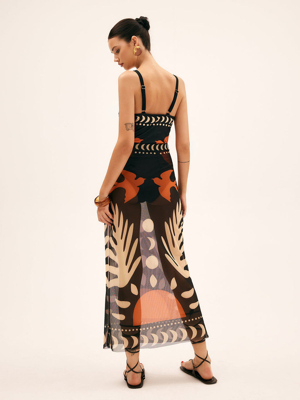 Wild Wings Mesh Cover Up Maxi Skirt