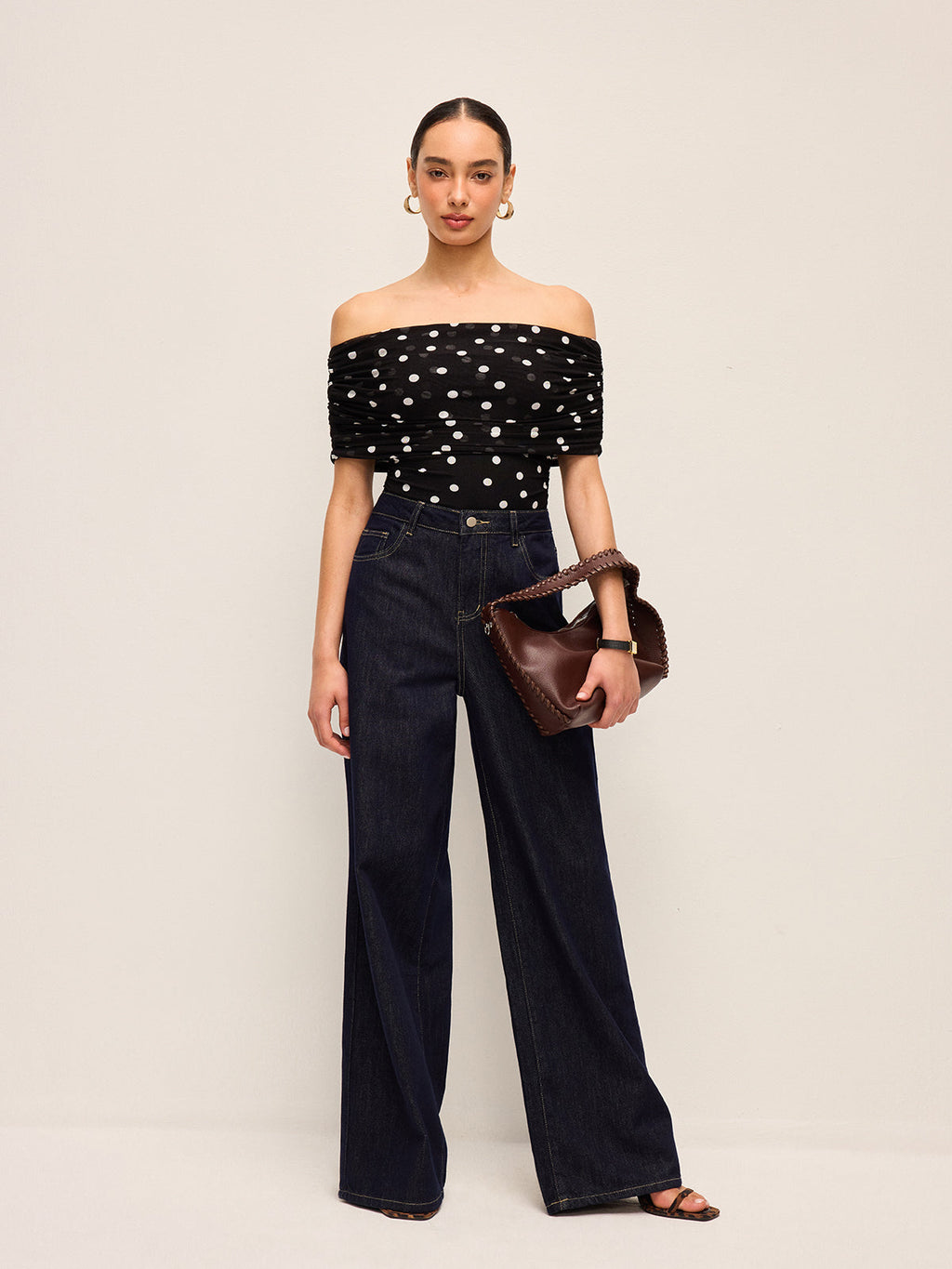 Spot On Polka Dot Off-Shoulder Bodysuit