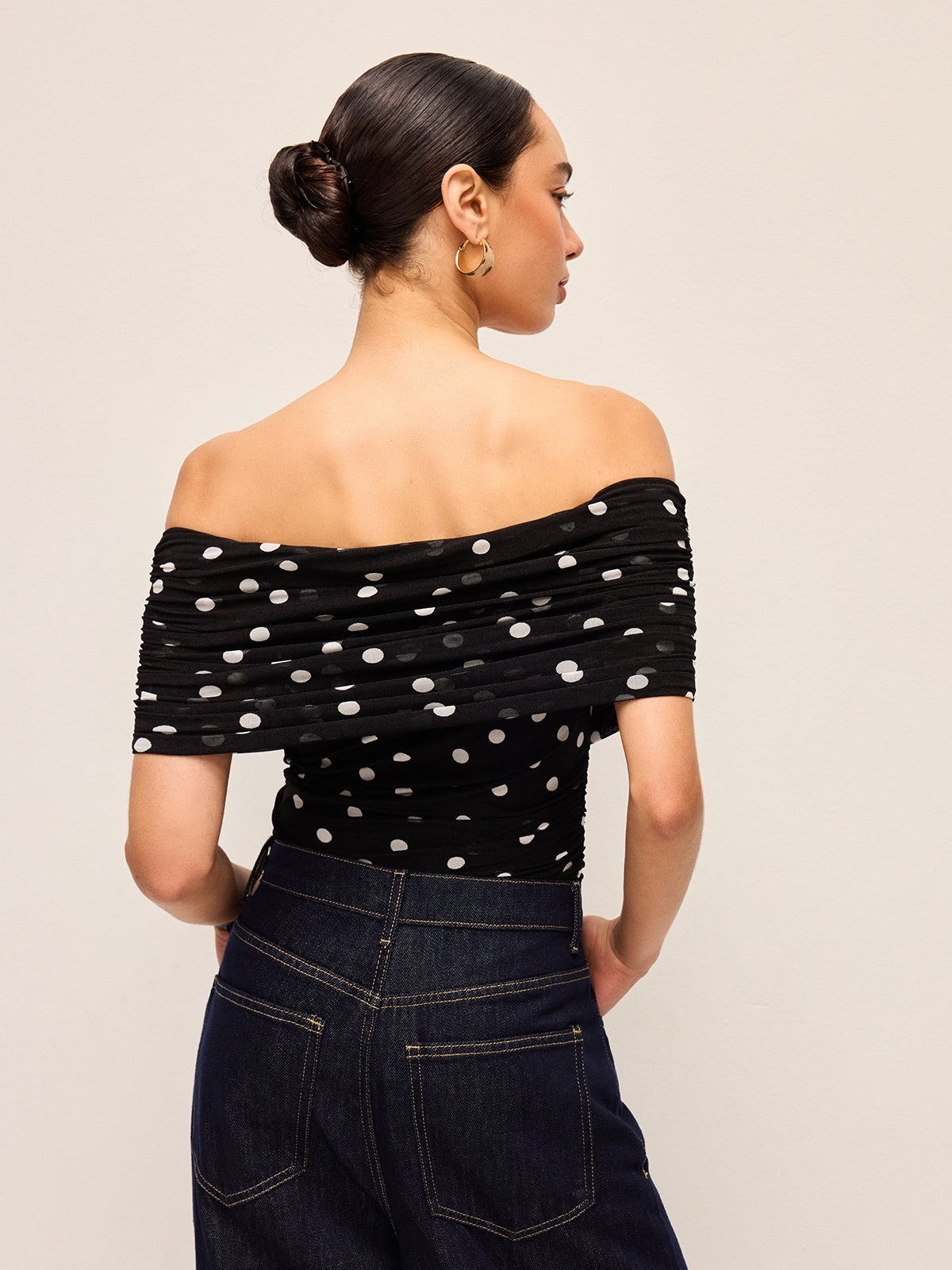 Spot On Polka Dot Off-Shoulder Bodysuit