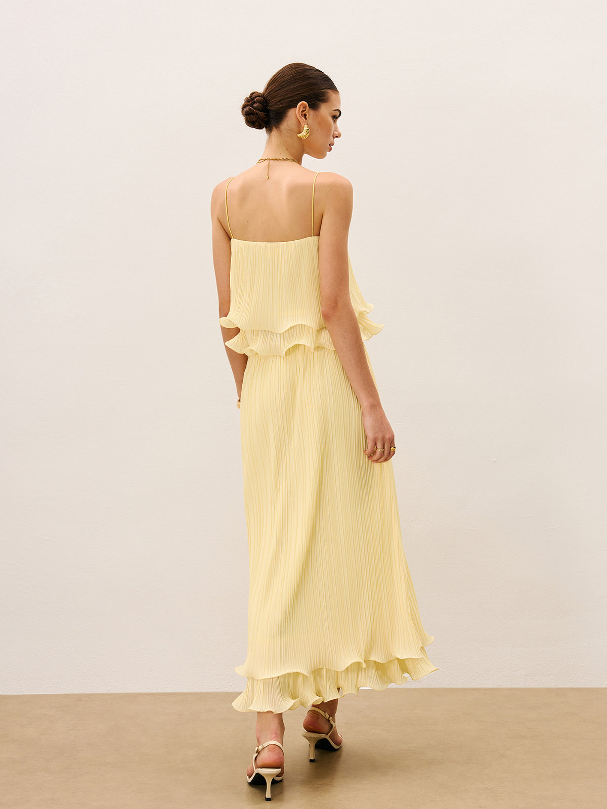 Whirl Pleated Layered Ruffle Skirt Set