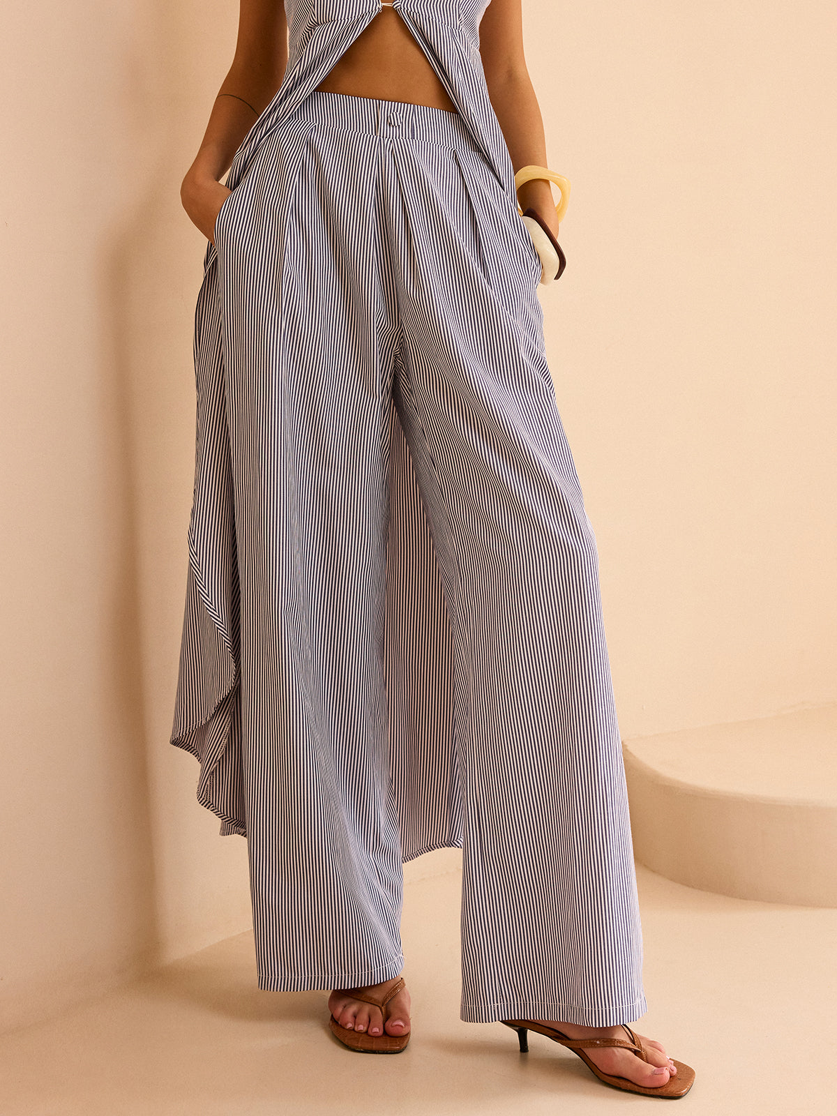 Relish Striped Long Cami Set