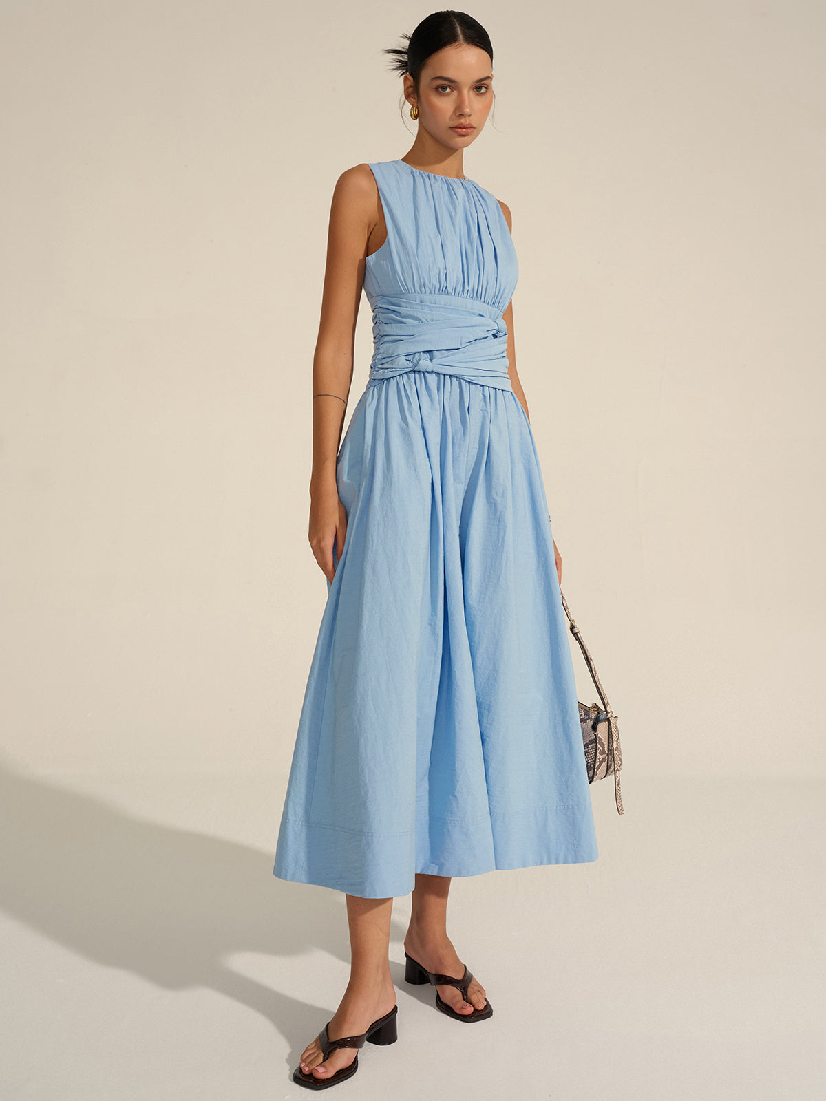 Gathered Glory Ruched Waist Maxi Dress