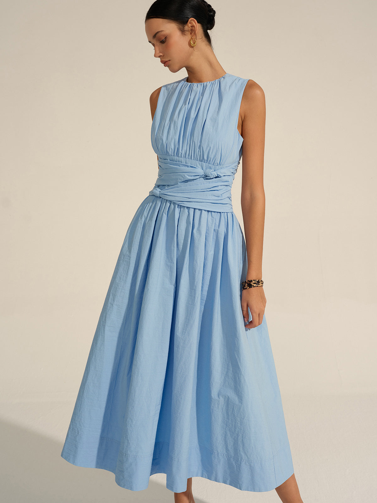 Gathered Glory Ruched Waist Maxi Dress