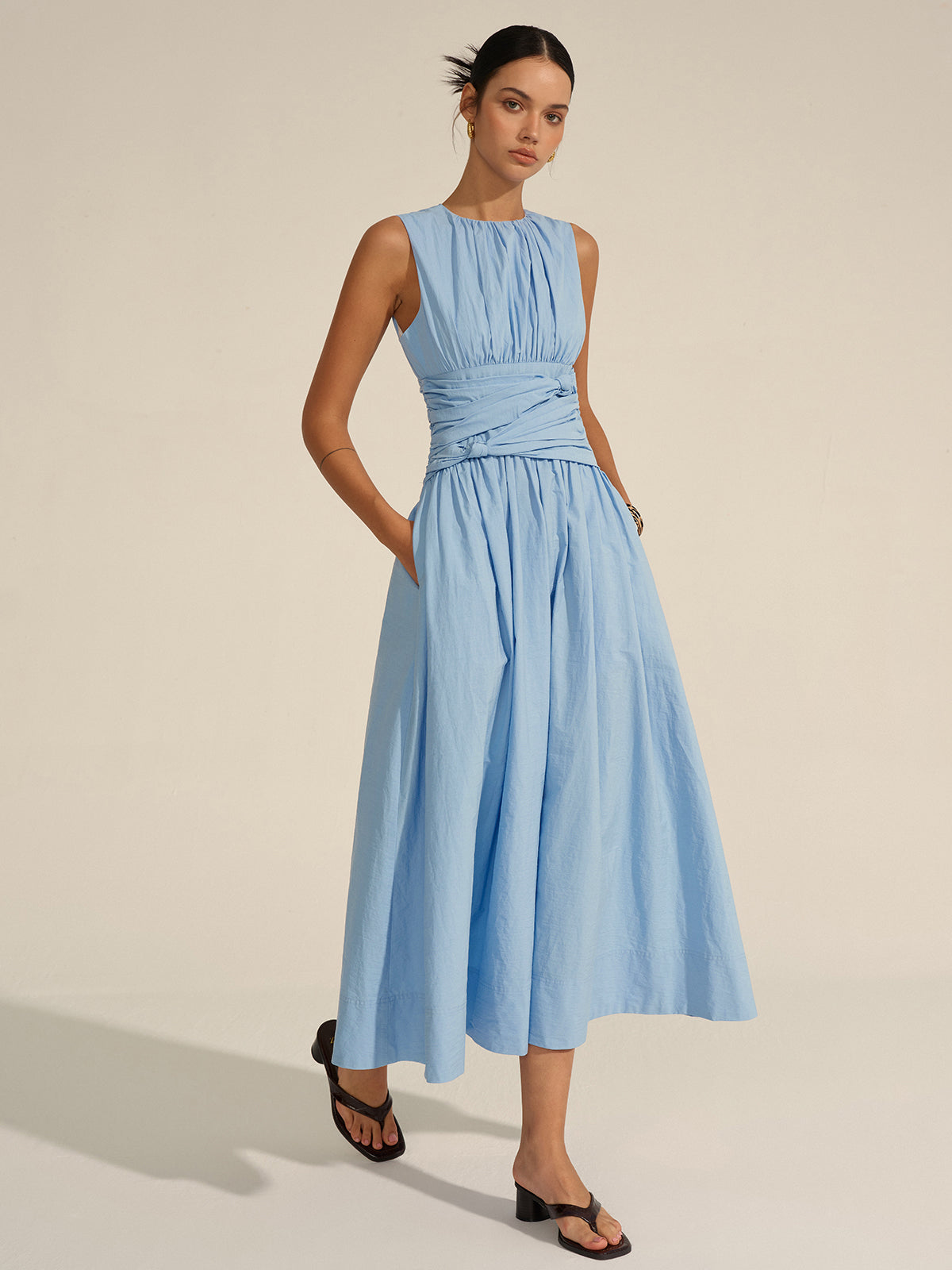 Gathered Glory Ruched Waist Maxi Dress