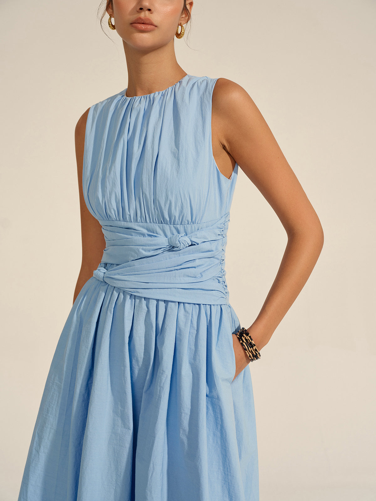 Gathered Glory Ruched Waist Maxi Dress