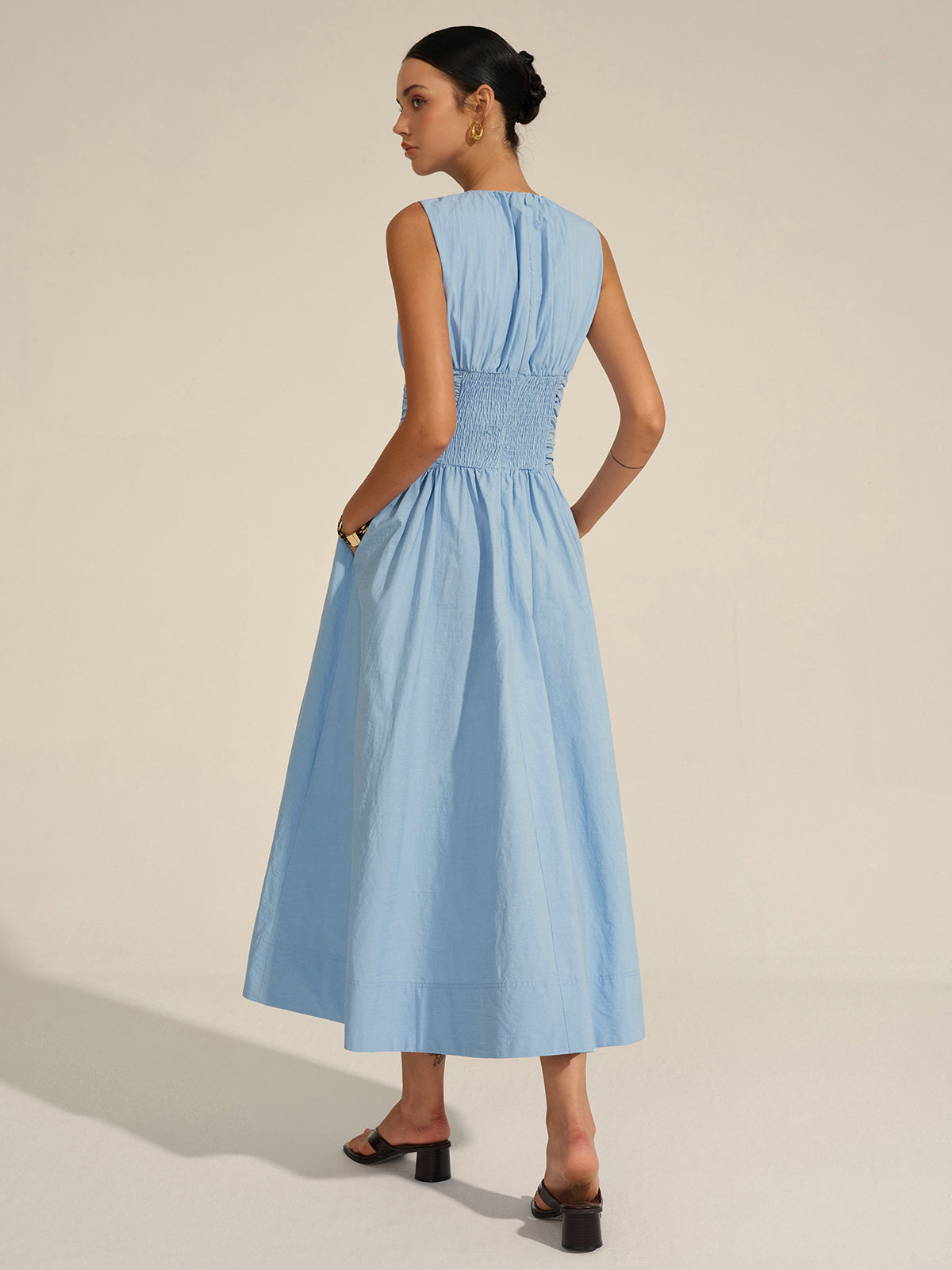 Gathered Glory Ruched Waist Maxi Dress